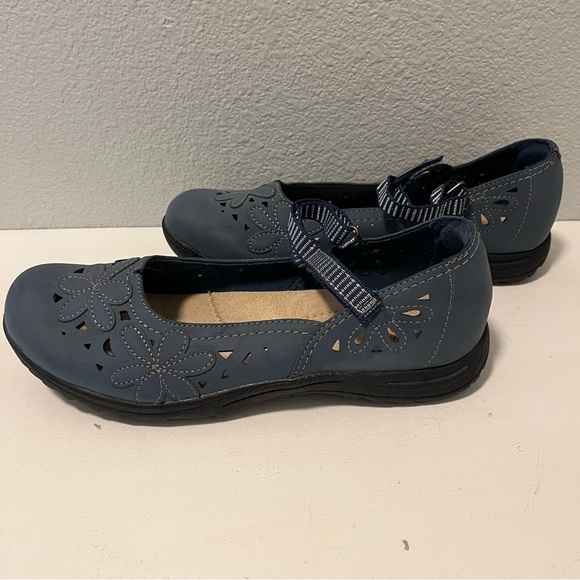 Earth Spirit Gelron 2000 Mary Jane Blue Sintetico Floral Flower Women's Size 10 - Picture 6 of 8